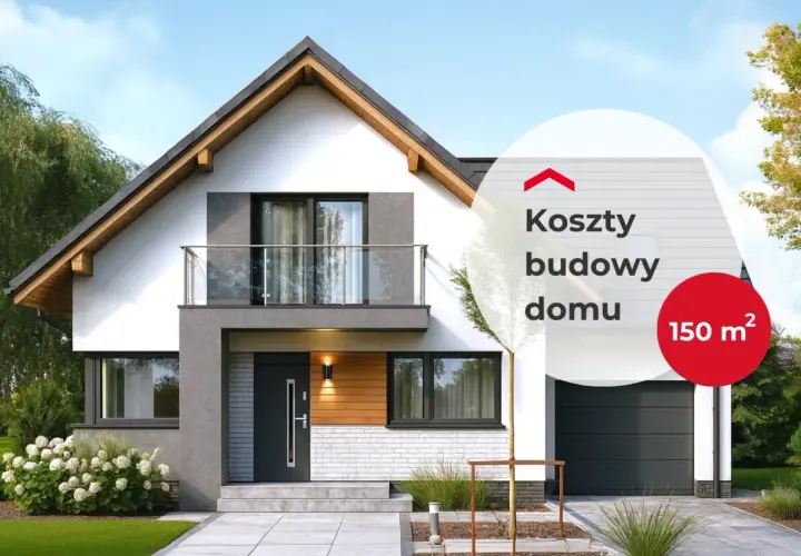 Nowoczesny dom z garażem i balkonem. Sprawdź, ile kosztuje budowa domu 150m2.
