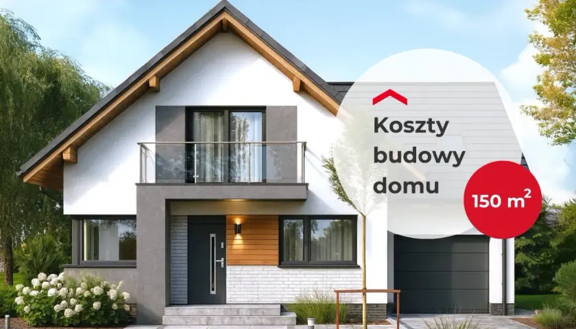 Nowoczesny dom z garażem i balkonem. Sprawdź, ile kosztuje budowa domu 150m2.