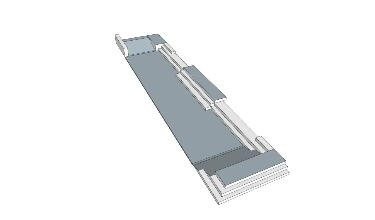 Projekt prostego skateparku z rampami i murkami. Zastanawiasz się, ile kosztuje skatepark?