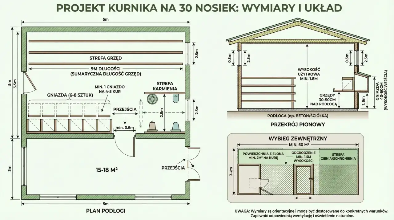Projekt kurnika na 30 kur: wymiary, układ, wybieg. Informacje pomogą oszacować, ile kosztuje postawienie kurnika.